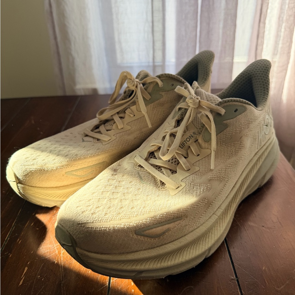 Hoka One One Men's Running Shoes in Light Beige